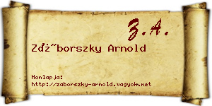 Záborszky Arnold névjegykártya