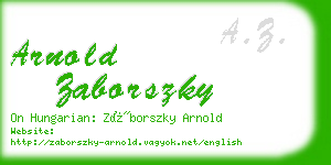 arnold zaborszky business card